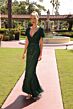 Primavera Couture 13184 V-Back Beaded Flutter Sleeve Dress
