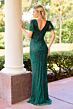 Primavera Couture 13184 V-Back Beaded Flutter Sleeve Dress