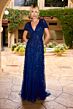 Primavera Couture 13185 V-Neck Beaded A-Line Dress
