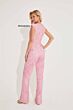 Primavera Couture 4275 Cap Sleeve V-Neck Beaded Jumpsuit