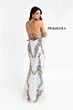 Primavera Couture 3211 Lace-Up Back Beaded V-Neck Dress
