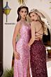Primavera Couture 3290 Beaded High Slit Scoop Neck Dress