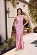 Primavera Couture 3290 Beaded High Slit Scoop Neck Dress