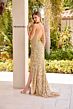 Primavera Couture 4107 Beaded V-Neck Lace-Up Back Dress