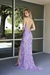 Primavera Couture 4121 Spaghetti Strap Beaded High Slit Dress