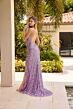 Primavera Couture 4121 Spaghetti Strap Beaded High Slit Dress