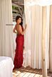 Primavera Couture 4121 Spaghetti Strap Beaded High Slit Dress