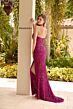 Primavera Couture 4130 Ruched Skirt High Slit Dress