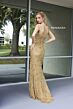 Primavera Couture 4130 Ruched Skirt High Slit Dress