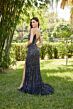 Primavera Couture 4301 Plunging Neck Embellished Dress