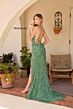 Primavera Couture 4303 Beaded Cross Back Scoop Neck Dress
