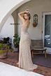 Primavera Couture 4307 Basque Waist High Slit Dress