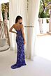 Primavera Couture 4307 Basque Waist High Slit Dress