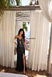 Primavera Couture 4309 Midriff Cutout Strapless V-Neck Dress