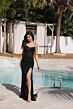 Primavera Couture 4310 High Slit Scoop Neck Beaded Dress