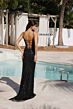 Primavera Couture 4310 High Slit Scoop Neck Beaded Dress