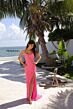 Primavera Couture 4310 High Slit Scoop Neck Beaded Dress
