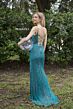 Primavera Couture 4310 High Slit Scoop Neck Beaded Dress
