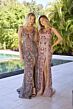 Primavera Couture 4313 Spaghetti Strap Beaded Plunging Neck Dress