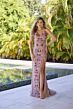 Primavera Couture 4313 Spaghetti Strap Beaded Plunging Neck Dress