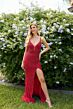 Primavera Couture 4317 Beaded Spaghetti Strap High Slit Dress