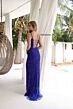 Primavera Couture 4317 Beaded Spaghetti Strap High Slit Dress