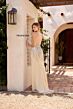 Primavera Couture 4318 Cross Back Side Slit Beaded Dress