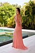 Primavera Couture 4319 Side Slit Spaghetti Strap Dress