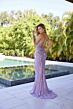 Primavera Couture 4319 Side Slit Spaghetti Strap Dress