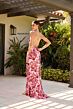 Primavera Couture 4323 High Slit Beaded Floral Dress