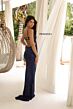 Primavera Couture 4324 Lace-Up Back Beaded V-Neck Dress
