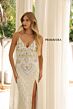 Primavera Couture 4326 Cross Back Beaded V-Neck Dress