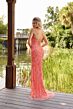 Primavera Couture 4335 Lace-Up Back Strapless High Slit Dress