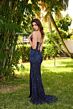 Primavera Couture 4335 Lace-Up Back Strapless High Slit Dress