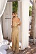 Primavera Couture 4340 Midriff Cutout Ruched Derriere Dress