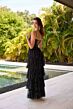 Primavera Couture 4341 Tiered Ruffle Skirt Beaded Waist Dress