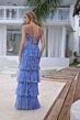Primavera Couture 4341 Tiered Ruffle Skirt Beaded Waist Dress