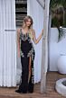 Primavera Couture 4342 Lace-Up Back Sleeveless V-Neck Dress