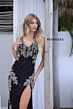 Primavera Couture 4342 Lace-Up Back Sleeveless V-Neck Dress