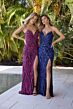 Primavera Couture 4343 Plunging Neck Side Slit Dress