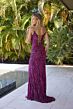 Primavera Couture 4343 Plunging Neck Side Slit Dress
