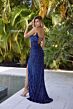 Primavera Couture 4343 Plunging Neck Side Slit Dress