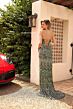 Primavera Couture 4345 Beaded Lace-Up Back Strapless Dress