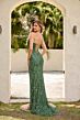 Primavera Couture 4347 Strapless V-Neck High Slit Dress