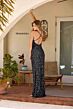 Primavera Couture 4348 Cross Back V-Neck Beaded Dress