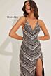 Primavera Couture 4349 High Slit Beaded Cross Back Dress