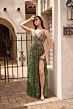 Primavera Couture 4353 Plunging V-Neck Floral A-Line Dress