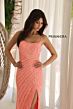 Primavera Couture 4363 Spaghetti Strap High Slit Beaded Dress