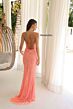 Primavera Couture 4363 Spaghetti Strap High Slit Beaded Dress