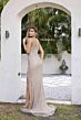 Primavera Couture 4364 V-Back Ruched Skirt Dress